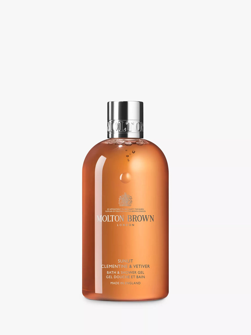 Molton Brown Sunlit Clementine & Vetiver Bath & Shower Gel 300ml, imported from the UK