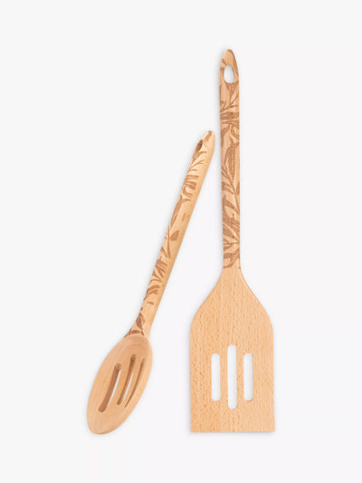 William Morris Beech Wood Kitchen Utensils Set of 2