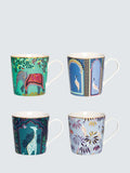 Sara Miller India 22Ct Gold Fine China Mugs Set Of 4 344Ml Multi