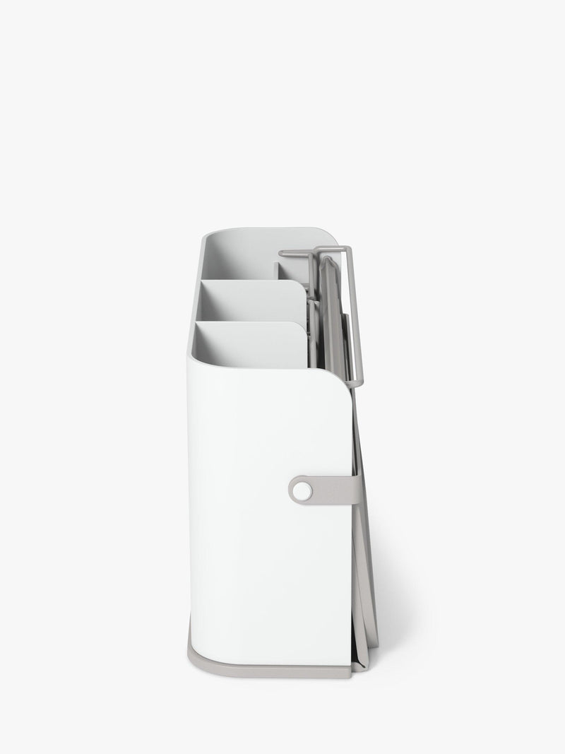 Umbra folding dish rack with cutlery sections and caddy base, white (British brand)