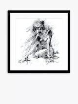 John Lewis 'Figurative Study 1' Framed Print and Mount in Black/White - Framed Wall Art, 74.5 x 74.5cm