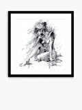 John Lewis 'Figurative Study 1' framed print in black and white, 74.5 x 74.5cm, UK version