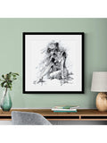 John Lewis 'Figurative Study 1' framed print in black and white, 74.5 x 74.5cm, UK version