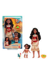 Moana and Sister Simea Dolls Set with Heihei Chicken and Accessories, 5 Piece