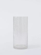 Crackle Glass Column Vase 23.5cm Clear