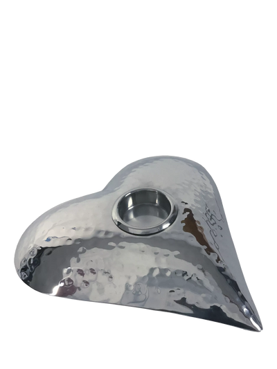 Heart Hammered Stainless Steel Tealight Holder