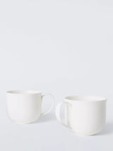 John Lewis + Queensberry Hunt Cupola Bone China Coffee Mug White Set of 2 380ml
