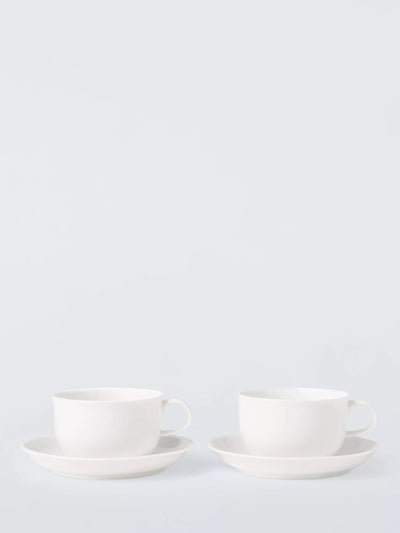Ensemble tasse et soucoupe John Lewis + Queensberry Hunt Cupola en os, 2 pièces, 280ml, blanc