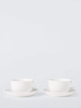John Lewis + Queensberry Hunt Cupola Bone China Cup & Saucer Set, 2-Piece, 280ml, White