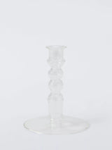 John Lewis Glass Bobbin Candle Holder Clear H14 cm