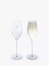 Mr & Mrs Engraved Prosecco Glass Flutes, Set of 2, 260ml