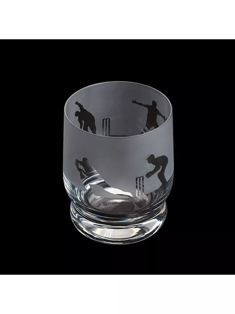 Dartington Crystal Cricket Etched Glass Tumbler Clear 350ml - British product
