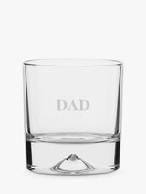 Dartington Crystal Dimple Dad Engraved Clear Double Old Fashioned Glass Tumbler 285ml