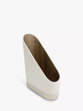 Neutral Oatmeal PU and Linen magazine file with hidden storage tray (British brand)