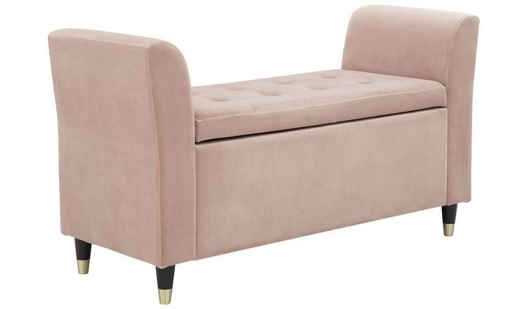 GFW Genoa Window Fabric Seat Blush Pink 58x107x41cm, UK version