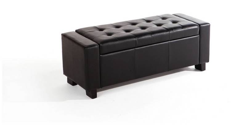 GFW Verona ottoman bench black 87.4L, UK version