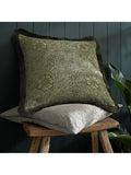 William Morris At Home Marigold Square Cushion in olive (British brand)