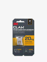3M Command CLAW Drywall Picture Hanger Silver Pack of 2, 20kg