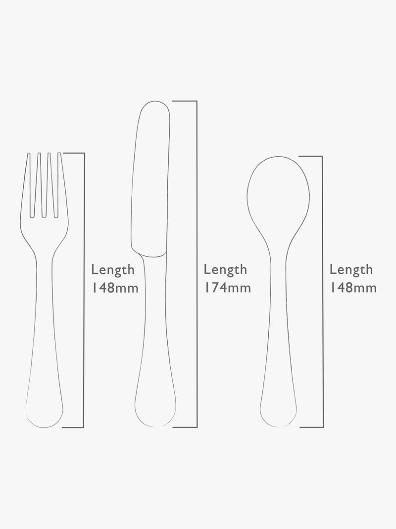 Robert Welch Radford Bright stainless steel children's cutlery set 3 piece, imported from the UK