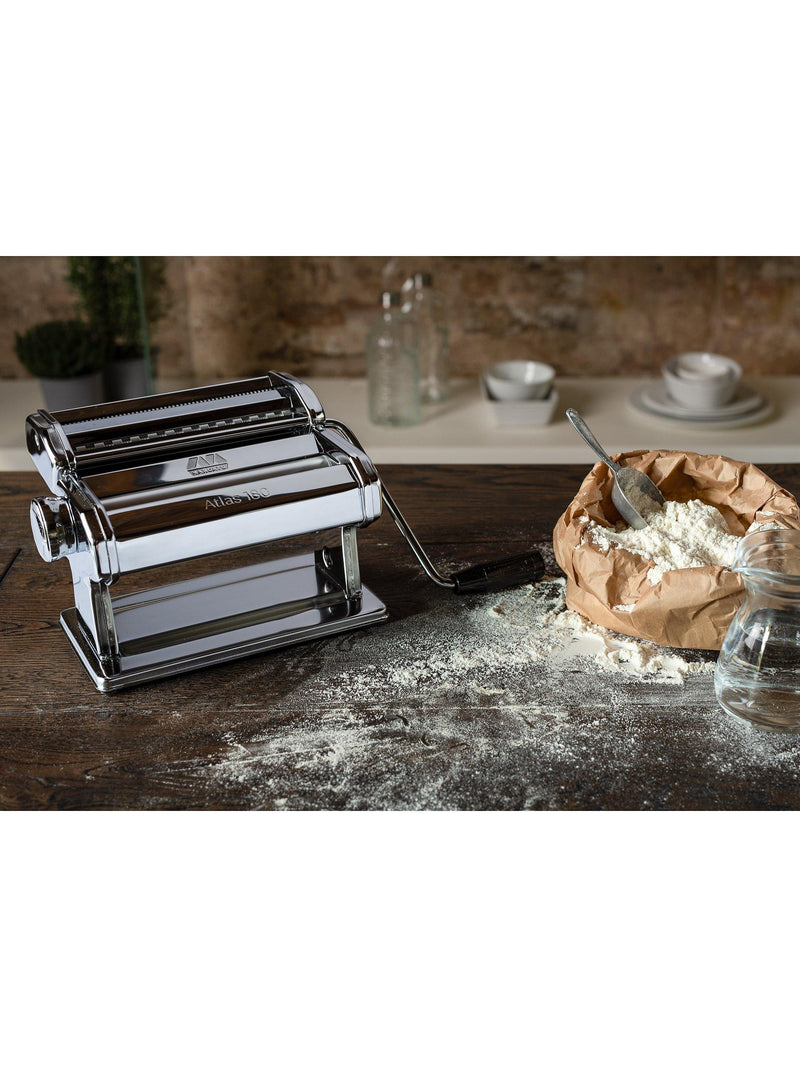 Marcato Atlas Roller 180 Pasta Machine in Silver Chrome, imported from the UK