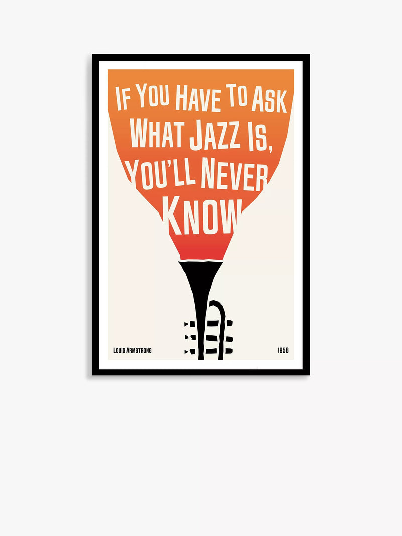 Dalston 606 Louis Armstrong jazz trumpet framed print 62 x 42cm, UK version