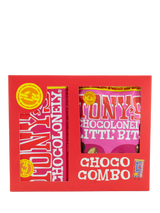 Tony's Chocolonely Choco Combo Gift Pack Littl' Bits Milk Chocolate Caramel Biscuit Bar and Marshmallow Biscuit Mix 280g