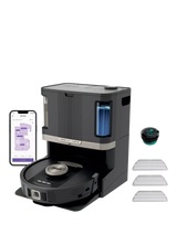 Self-Emptying Robot Vacuum and Mop with Self-Refill and Self-Clean, Black