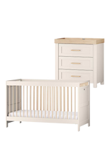 Silver Cross Seville Cotbed and 3 Drawer Dresser Set Cashmere Oak Nursery Furniture Set