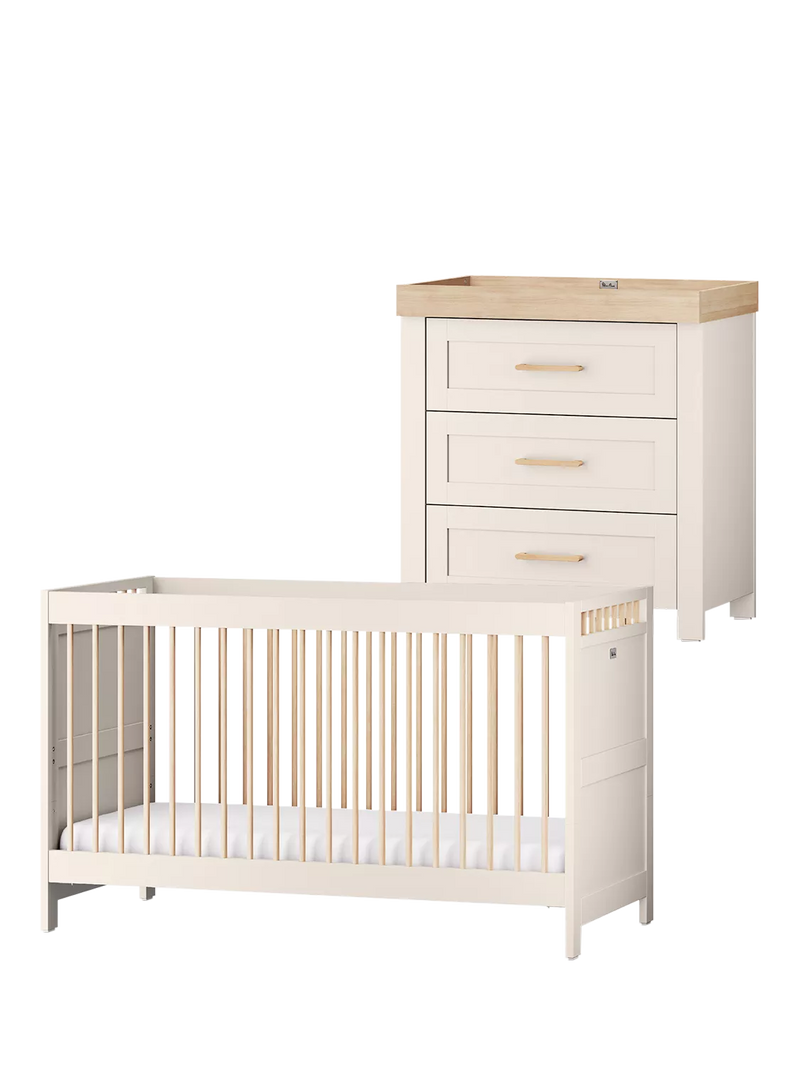 Silver Cross Seville cotbed and dresser set in Cashmere Oak (British brand)
