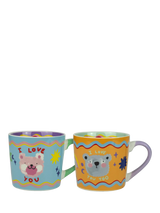 Eleanor Bowmer Teddy Bear New Bone China Mugs, Set of 2, 300ml