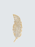 Jon Richard Cubic Zirconia Leaf Brooch Gold