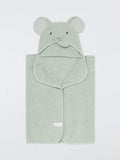 John Lewis Baby Elephant Hooded Towel, Green - McGrocer