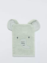 John Lewis Elephant Towelling Mitt Green Baby Bath