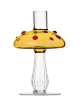 Ichendorf Milano Alice Mushroom Large Glass Candle Holder Clear/Amber