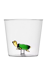 Turtle Design Borosilicate Glass Tumbler, 370ml, Clear/Green