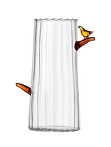 Small Handmade Glass Jug with Bird Design, 120ml