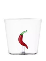 Ichendorf Milano Vegetables Chilli Pepper Clear/Red Glass Tumbler 400ml