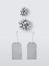 John Lewis Silver Bow and Tag Set for Gift Tags