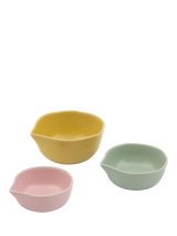 Stoneware Nesting Dip Bowls and Measuring Cups Set of 3