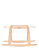Natural Solid Beechwood Rocking Moses Basket Stand with Safety Bars