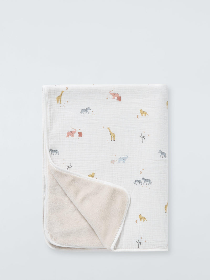 Muslin Blanket with Faux Fur Reverse, 75 x 100 cm