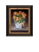 Brookpace Lascelles Orange Tulips in China Vase Framed Canvas Print Yellow/Red 44 x 36cm