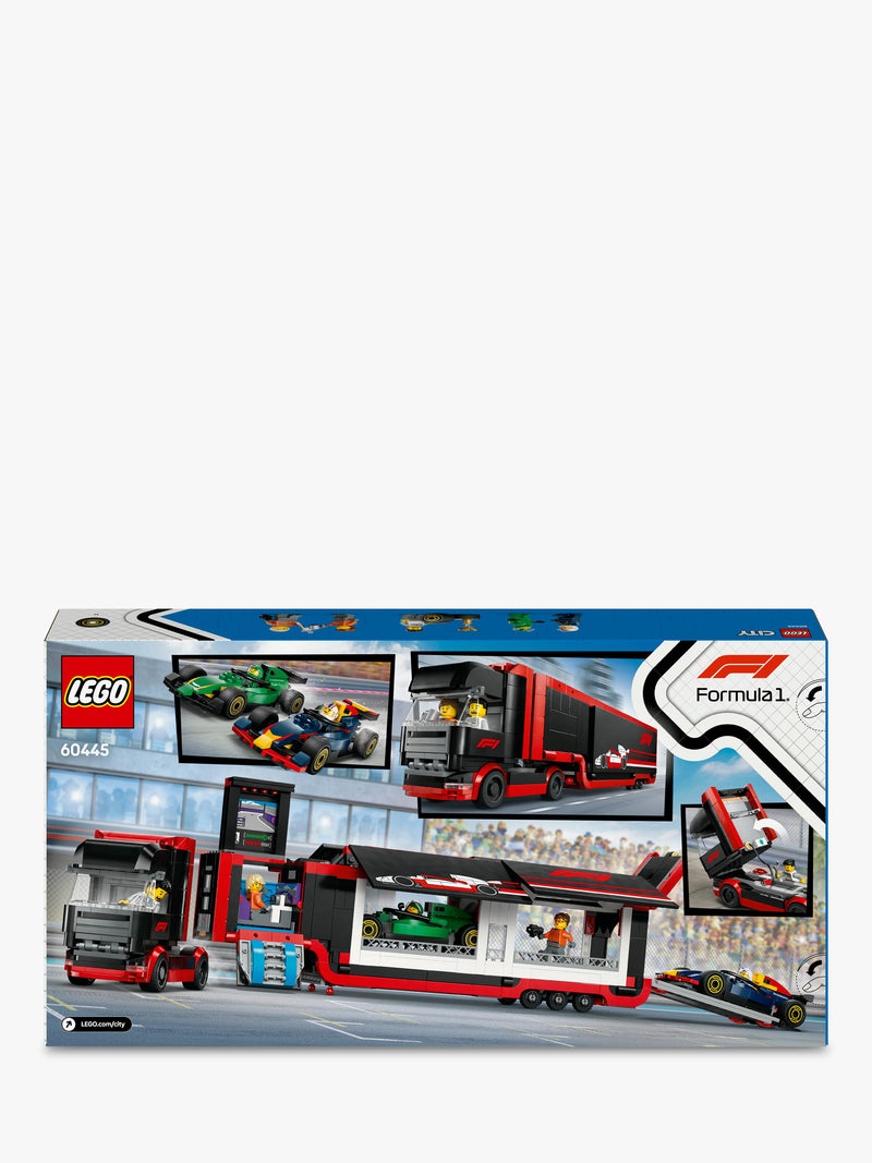 Lego F1 Truck with RB20 and AMR24 F1 Cars playset, UK version