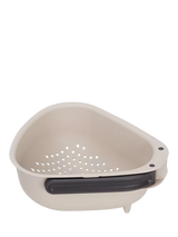 Large Foldable Kitchen Colander with Space-Saving Handles in Stone Colour