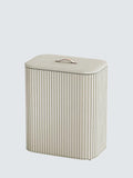 Luxury Bamboo Laundry Basket with Three 30-Litre Tote Bags in Ecru