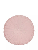 Velvet Pleated Circular Cushion in Blush