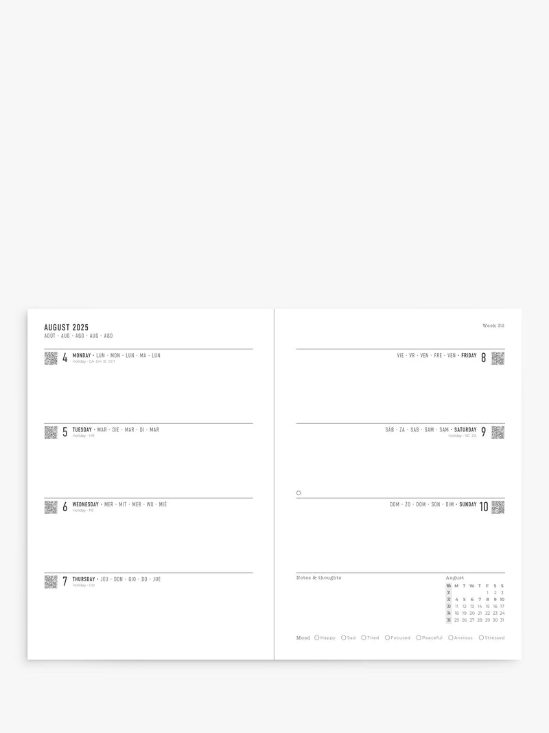 Letts A5 Gingham Academic Diary 2025-26, UK version
