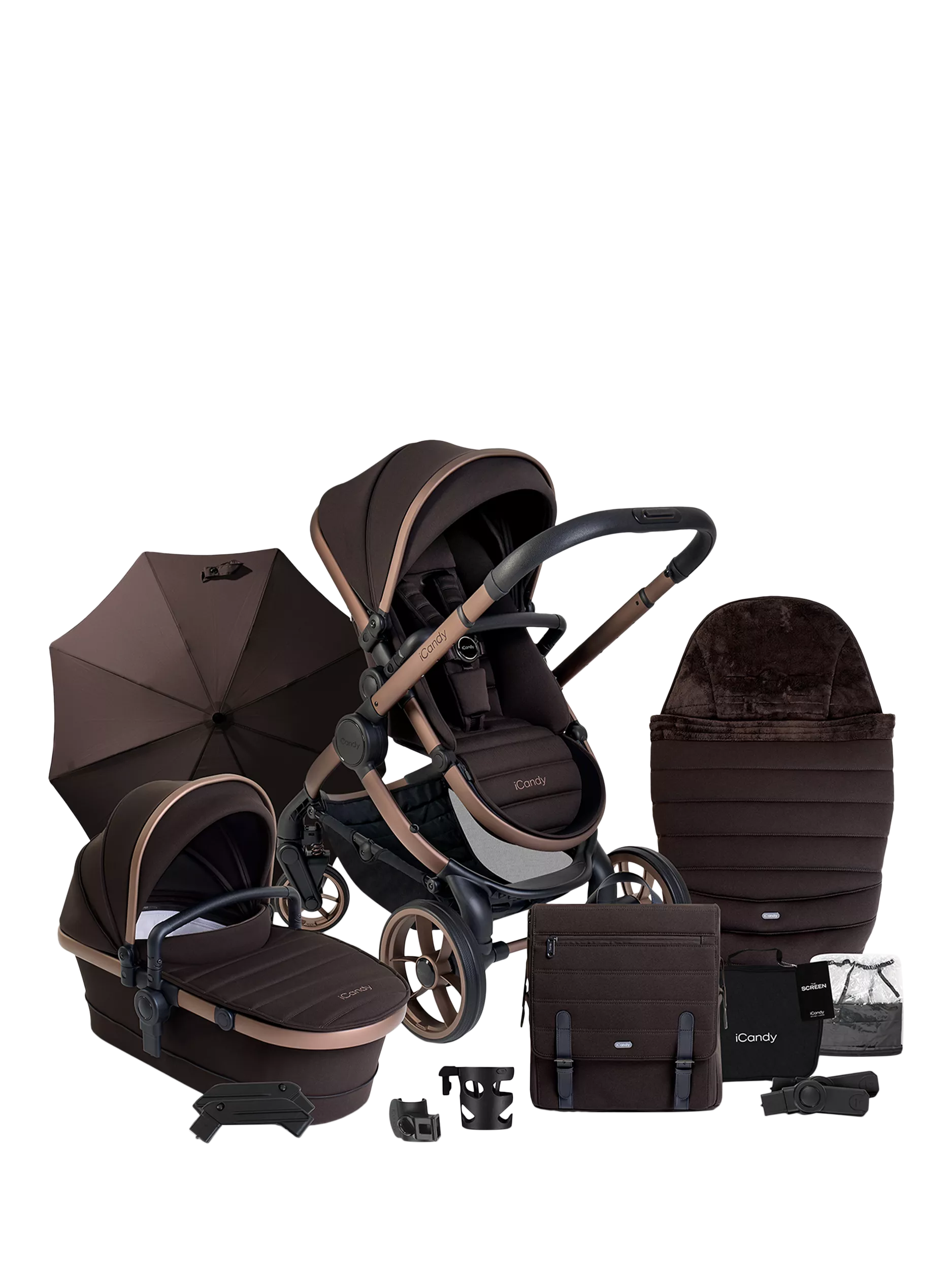 iCandy Peach 7 Pushchair & Accessories Complete Bundle, Pecan - McGrocer