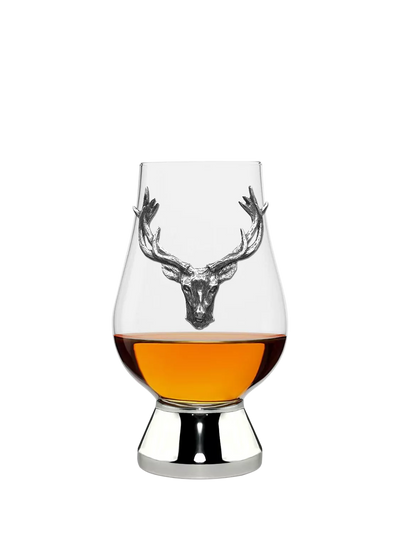 English Pewter Company Glencairn Whisky Crystal Glass Stag Tumbler 200ml