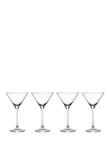Set of 4 Crystal Martini Cocktail Glasses, 210ml, Clear